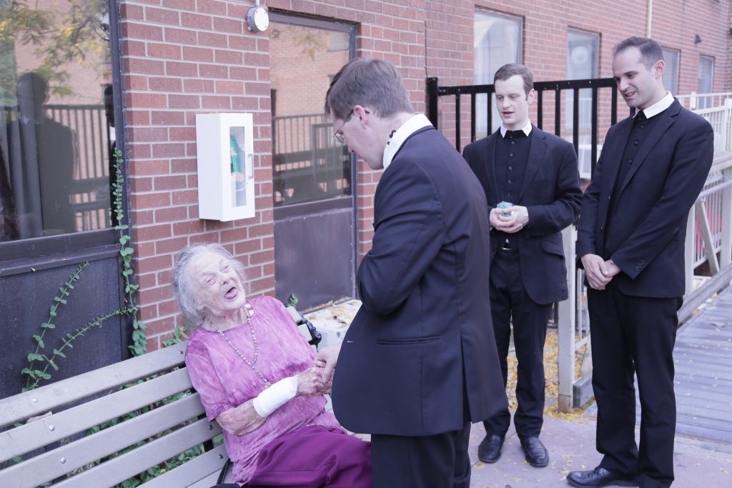 Fr. Michael and the Brothers make a visit to a nursing home.