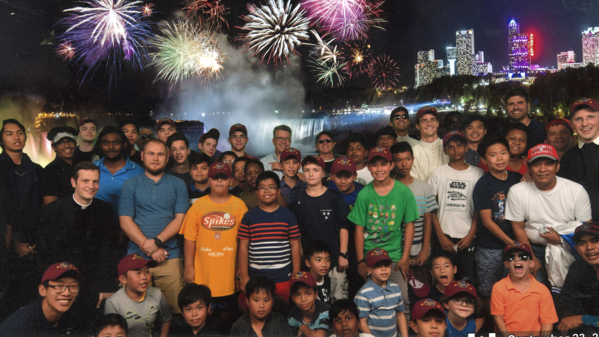 Fr Michael with the altar boys at Niagara Falls