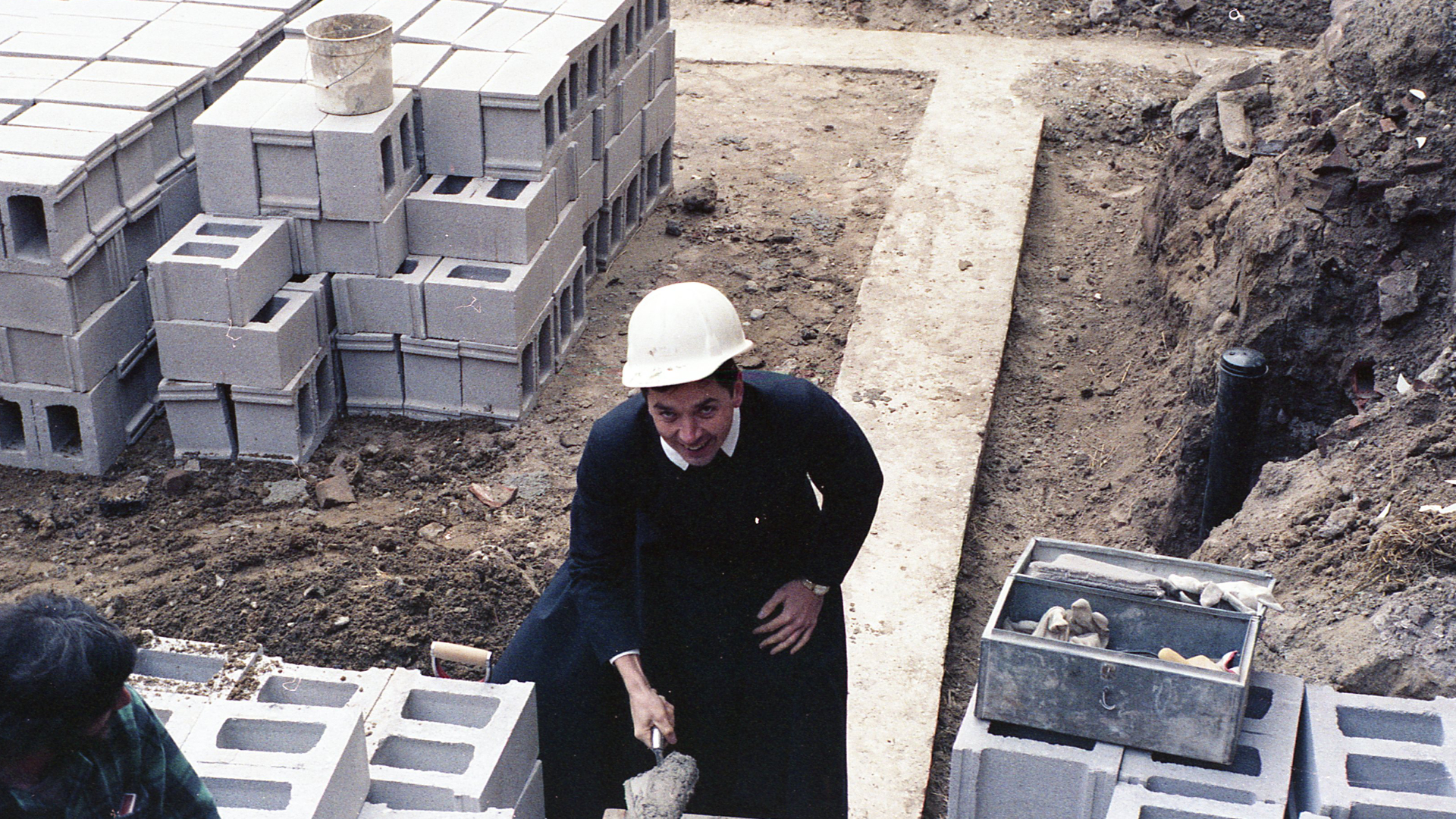 Fr David inspecting construction in Toronto